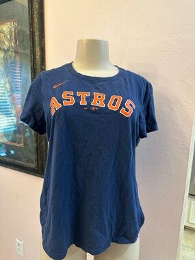 Nike Navy and Orange Houston Astros Graphic Tee